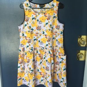 Nooworks big pocket yellow vittoria floral dress